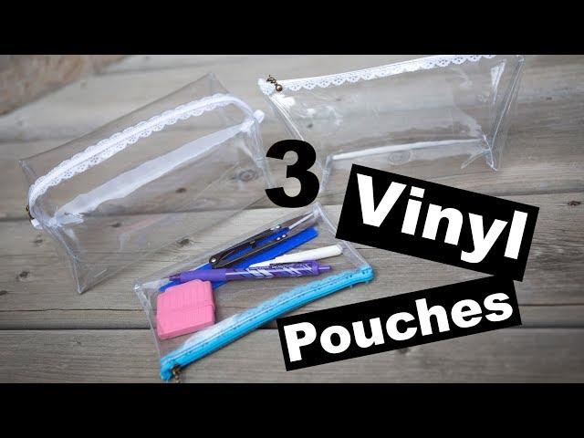 3 different Vinyl Zipper pouches