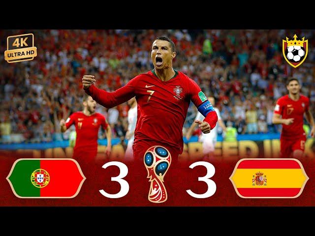 Highlights - "Portugal (3-3) Spain"  ● Ronaldo hat-trick   World Cup  Russia [2018]  | 6K