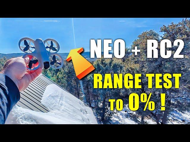 DJI NEO Range Tests with RC2 - Normal & Sport to Below 0% !  How Far Will it GO?!