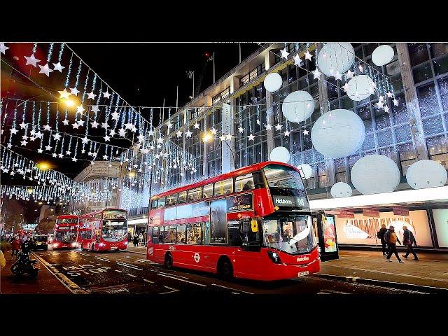 2024 Best London Christmas Lights Tour | REGENT STREET, OXFORD STREET Lights & Displays [4K]