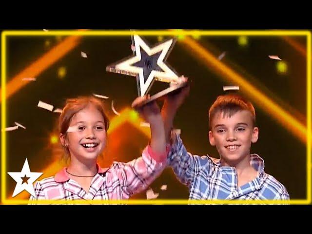 Young Aerial Dance Duo Win the GOLDEN BUZZER in an EMOTIONAL Audition! | Kids Got Talent