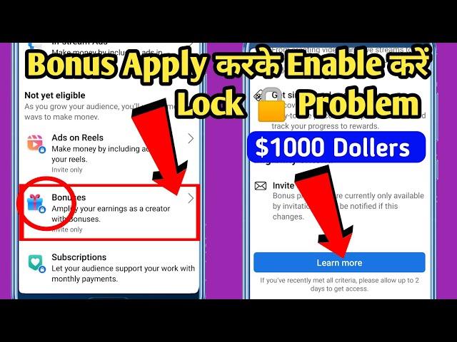 performance bonus program enable kaise kare | bonus lock problem kaise thik karen 2024 | fb Bonus