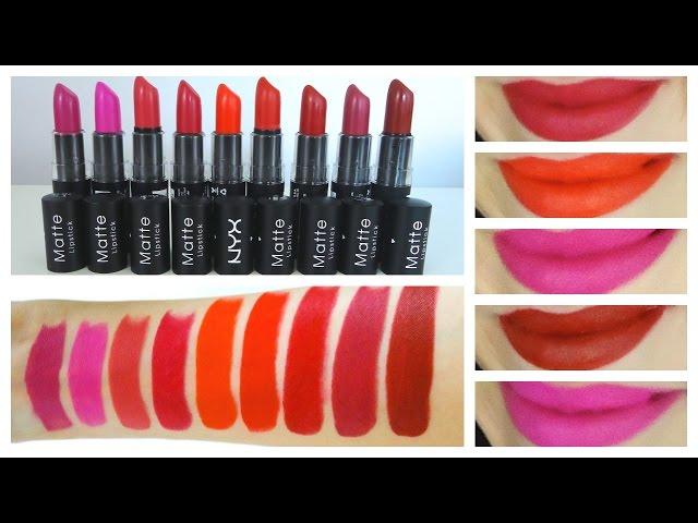 NYX Matte Lipstick + Lip Swatches Part #3 - Beauty with Emily Fox