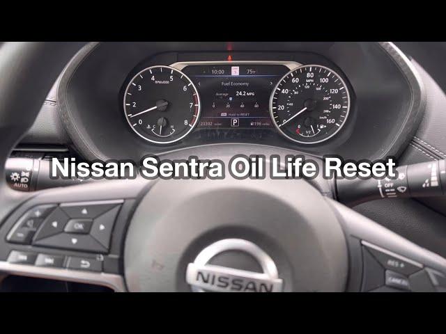 2023 Nissan Sentra Oil Life Reset / maintenance reminder reset