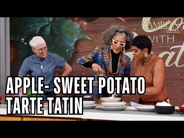 Chef Carla Hall’s Mouth-Watering Apple- Sweet Potato Tarte Tatin with Bourbon Glaze