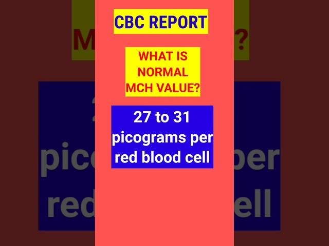 1. High or low MCH values