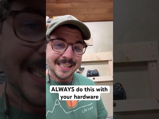 When you get new hardware in bulk don't forget to do this! #woodworking #diy #maker #hardware