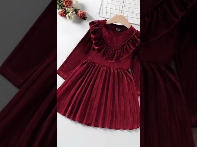 Velvet dress design for baby girls| kids velvet dresses | winter dress 2023