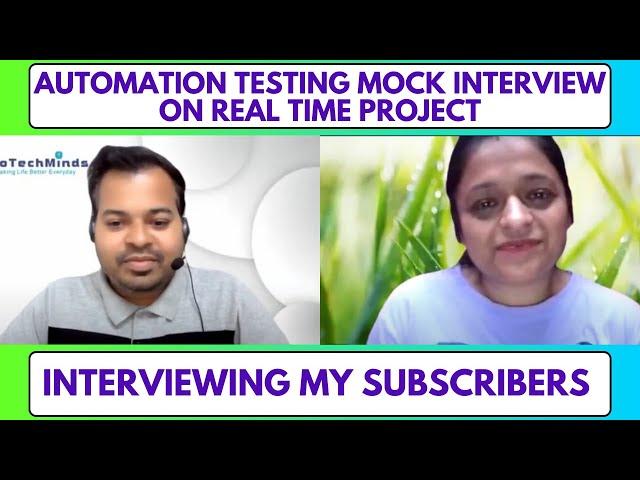 Automation Testing Mock Interview for 1 to 3 YOE | Live Interview by Software Testing by MKT