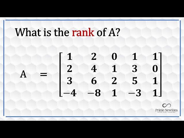 The rank of a matrix