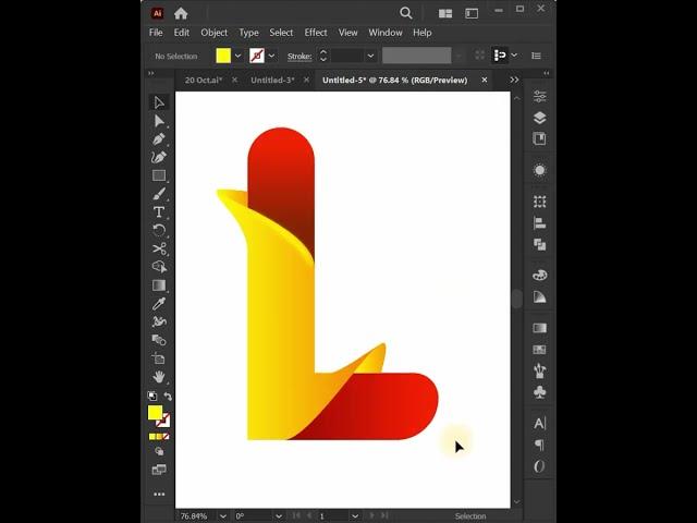 Gradient Letter L Logo Design in Illustrator|Adobe Illustrator CC 2023 #shots #youtubeshorts #viral