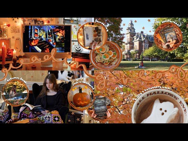 READING VLOG | late october days, spooky reads, journaling + halloween things