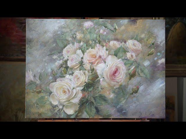 Розы. Этюд. Roses, etude. Oil painting.  #Цветочныекисти #Flowerbrushes