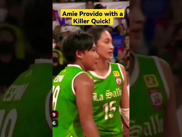 Amie Provido with a Killer Quick vs. FEU! Middle Blocker ng La Salle Pechay No More!