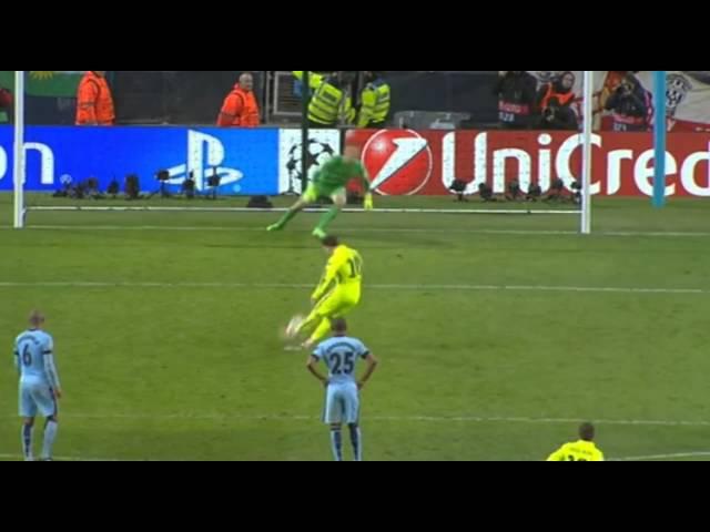 Joe Hart save penalty vs Messi Manchester City 1   2 Barcelona 2015