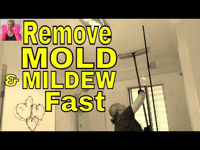 No Bleach & No Ladders!  Clean Mold off Bathroom Ceilings and Walls (Use Safety Glasses!) #mold