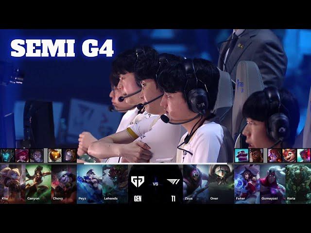 T1 vs GEN - Game 4 | Semi Final LoL Worlds 2024 | T1 vs Gen.G G4 full