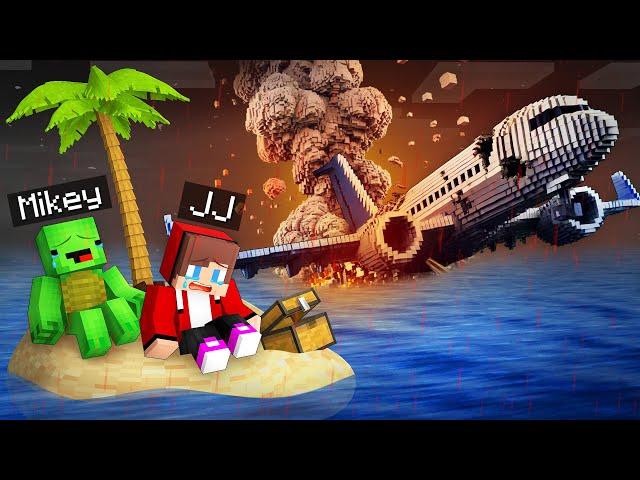 JJ and Mikey Survive in AIRPLANE Crash in Minecraft - Maizen