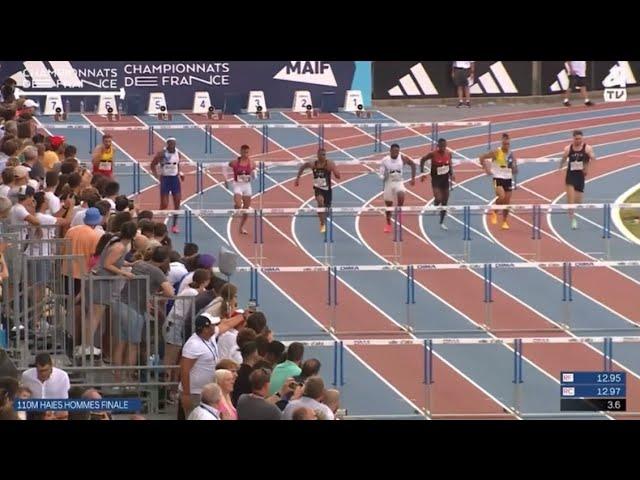 Wow Sasha Zhoya Wins French 110m Hurdles Title - 13.01 (+2.3)