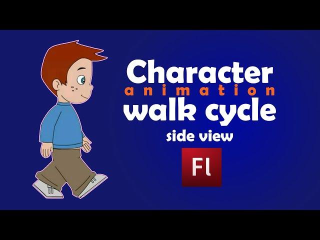 Flash Animation Tutorial - Character Walk Side Angle | Boy Walk | Cartoon Walk Cycle