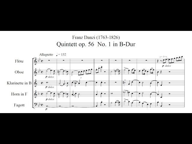 Franz Danzi - Wind Quintet, op. 56 no. 1 (with Score)