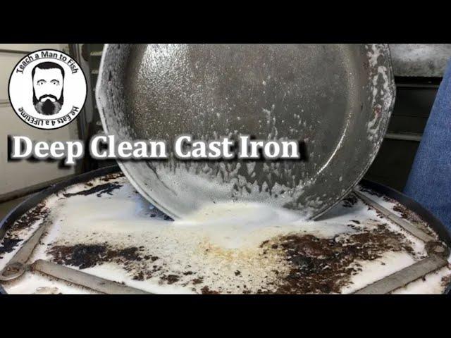  Electrolysis Clean & Season Bad Cast Iron | Electrolysis | Restore Cast Iron | Teach a Man to Fish