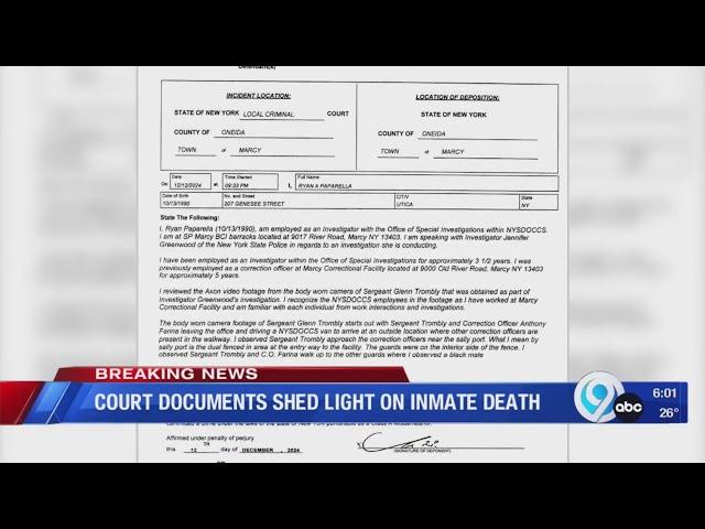 Court documents shed light on Marcy Correctional Facility inmate death