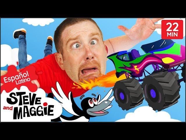 La mejor historia de Monster trucks con Steve y Maggie Español Latino + MÁS para niños