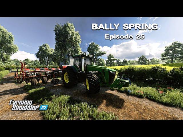 NEW PLANTER, Planting CORN, Mowing For GRASS SILAGE BALES | Bally Spring | FS22 | Episode #25