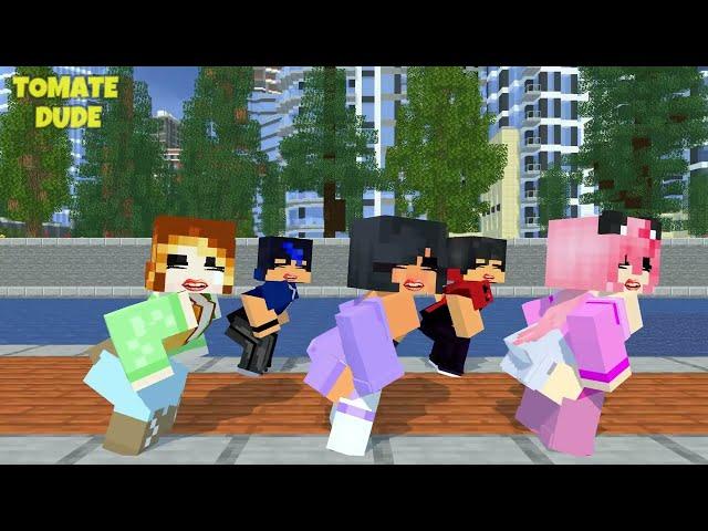 APHMAU FRIENDS DANCE CREW | CHICKEN WINGS MEME | GANGNAM STYLE | SHUFFLE DANCE - Minecraft Animation