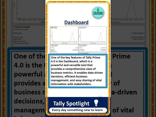 Dashboard Features in Tally Prime 4 0 | #TallyPrime4.0, #TallyPrimeDashboard, #tallyupdate