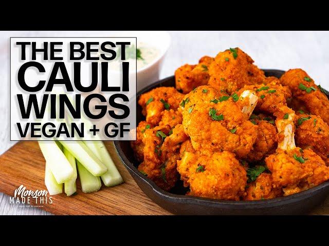 The BEST Spicy Cauliflower Wings EVER! Vegan + Gluten-Free + Oil-Free Option