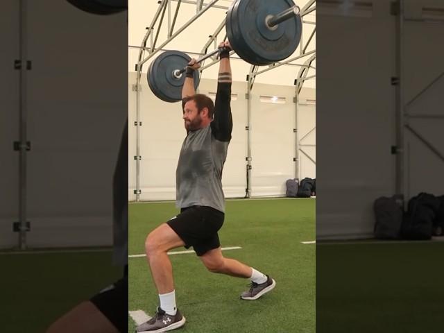 100kg Hang Clean to Double Split Jerk 