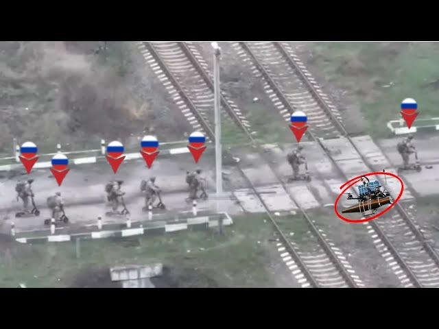 Ukrainian FPV drones mercilessly knocked out Russian infantryman fleeing on Electric Scooters