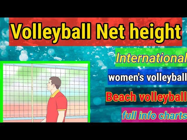 How tall is a volleyball net in international, Beach, tournament, youth volleyball for men and women