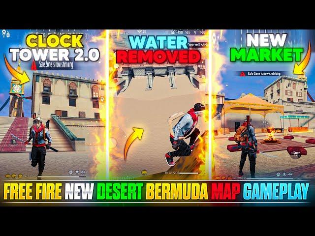 FREE FIRE NEW DESERT BERMUDA MAP GAMEPLAY | FREE FIRE NEW CLOCK TOWER | FREE FIRE RAMADAN EVENT 2025