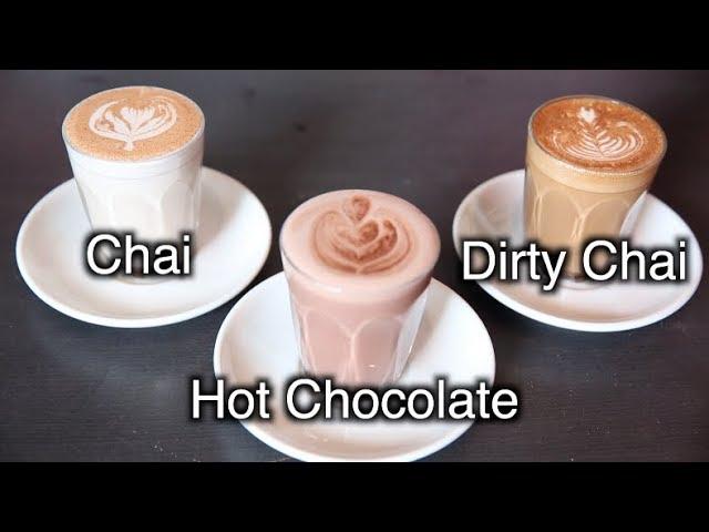 Making a Hot Choc, Chai and Dirty Chai