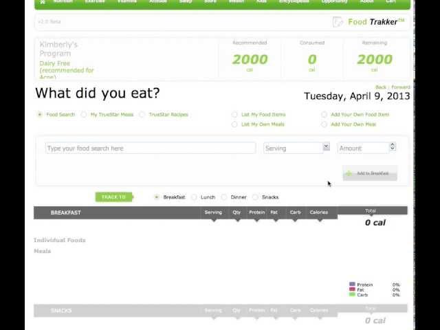 Truestar Health FoodTracker