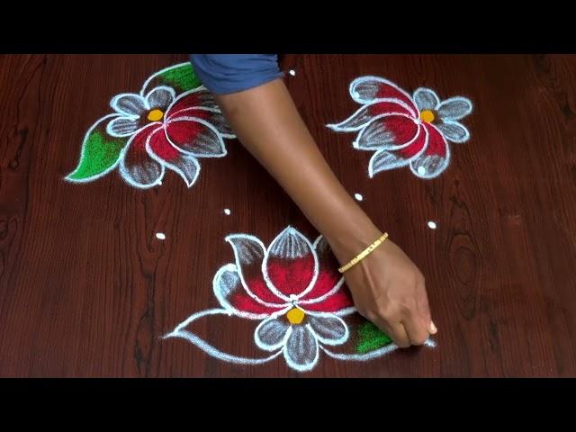 Friday rangoli || lotus 🪷 rangoli || daily muggulu ||