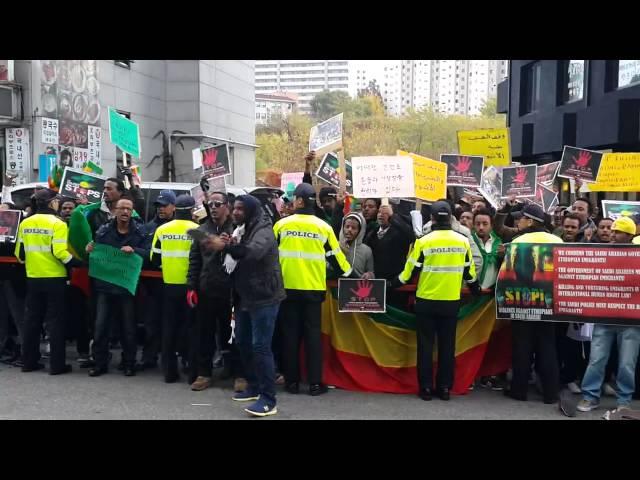 Ethiopians living in South Korea has protested against the human right violation of Saudi government