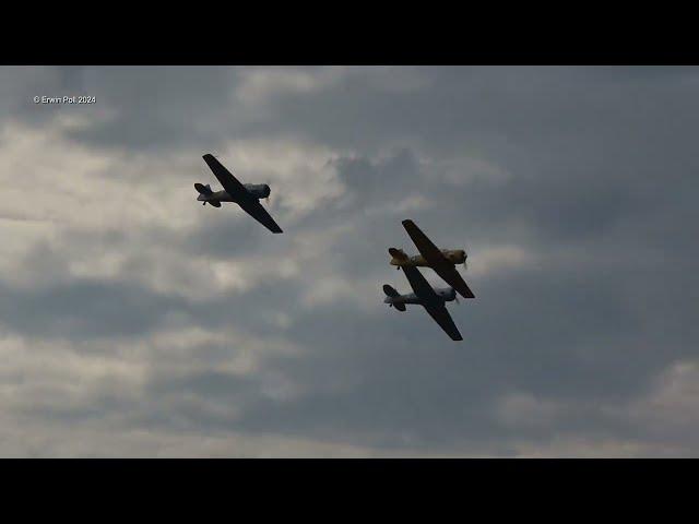 Sanicole Airshow Sunday North American T-6 Texan Harvard Trio Belgium 22 Sept 2024