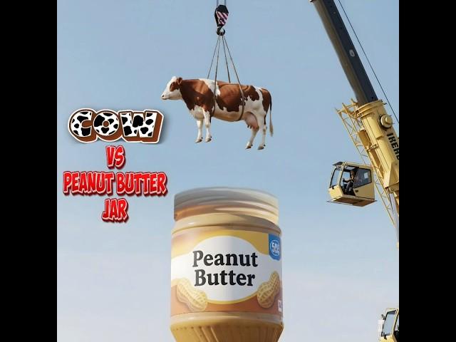 The Great Peanut Butter Plunge! #peanutbuttercow #aivideo #peanutbutter #wtf #viralvideos #crane