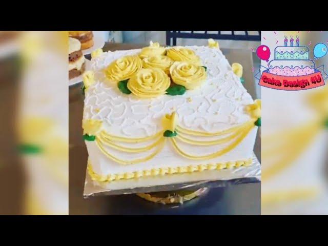 simple square wedding cake Easy to make - Cake Design 4U