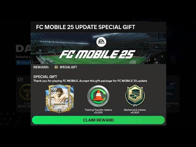 FC MOBILE 25 UPDATE ️ DATE CONFIRMED  MARADONA IS FINALLY COMING  GIFT PACKAGE CONFIRMED BY EA 