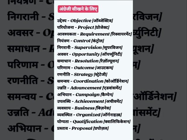 Spoken daily #hindi #to #english #trending #video #shorts #education #edit #reels