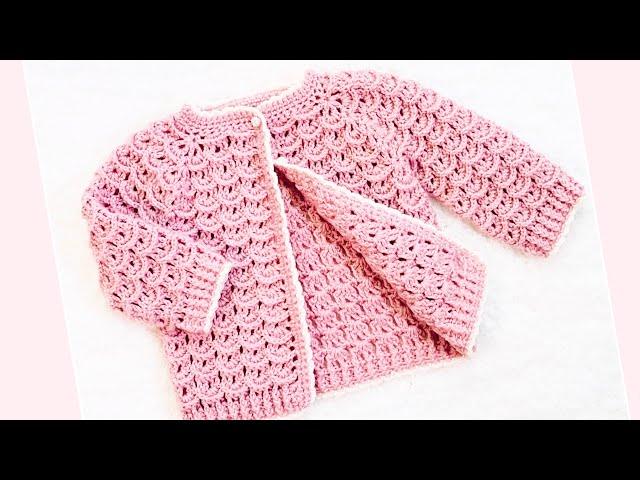 Crochet cardigan sweater or Jacket, for girls EASY CROCHET PATTERN various sizes crochet for baby