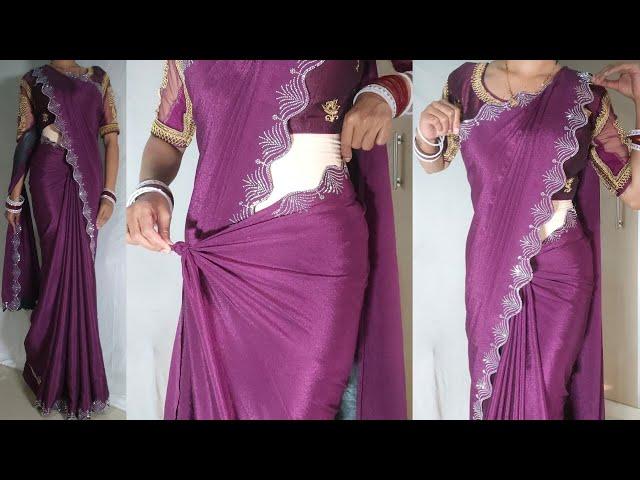 Patale bordar ki saree aise pahane | silk saree draping for party wear easy steps