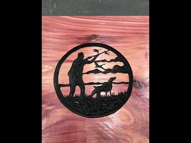 #269 Freehand Carving Cedar Tiny Detail Wildlife Scene Circle Duck Hunter