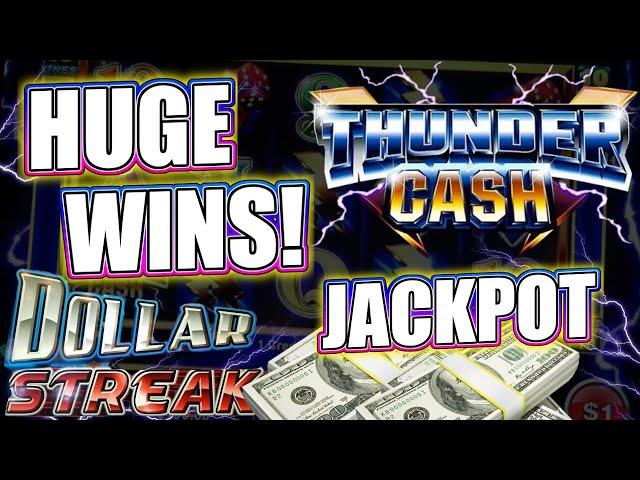 Dollar Streak Jackpot + Thunder Cash Wins! High Limit Ainsworth Slot Machines