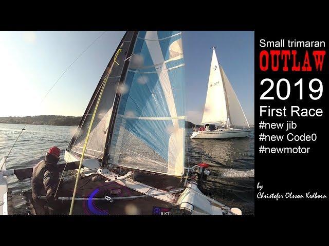 First Race 2019, small trimaran, Amazing weather!